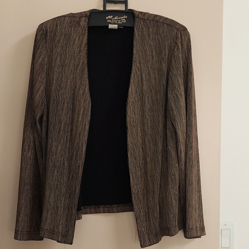 Ronni Nicole Sport Womens Large Tan/Black Blazer